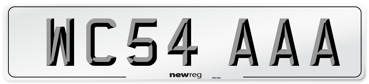 WC54 AAA Number Plate from New Reg